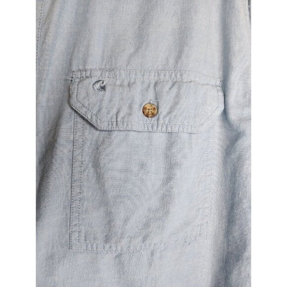 Carhartt Denim Shirt Men Large Blue Button Down Long Sleeve Casual Relaxed Fit - Picture 7 of 14